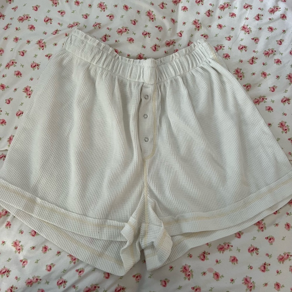 Free people thermal white shorts